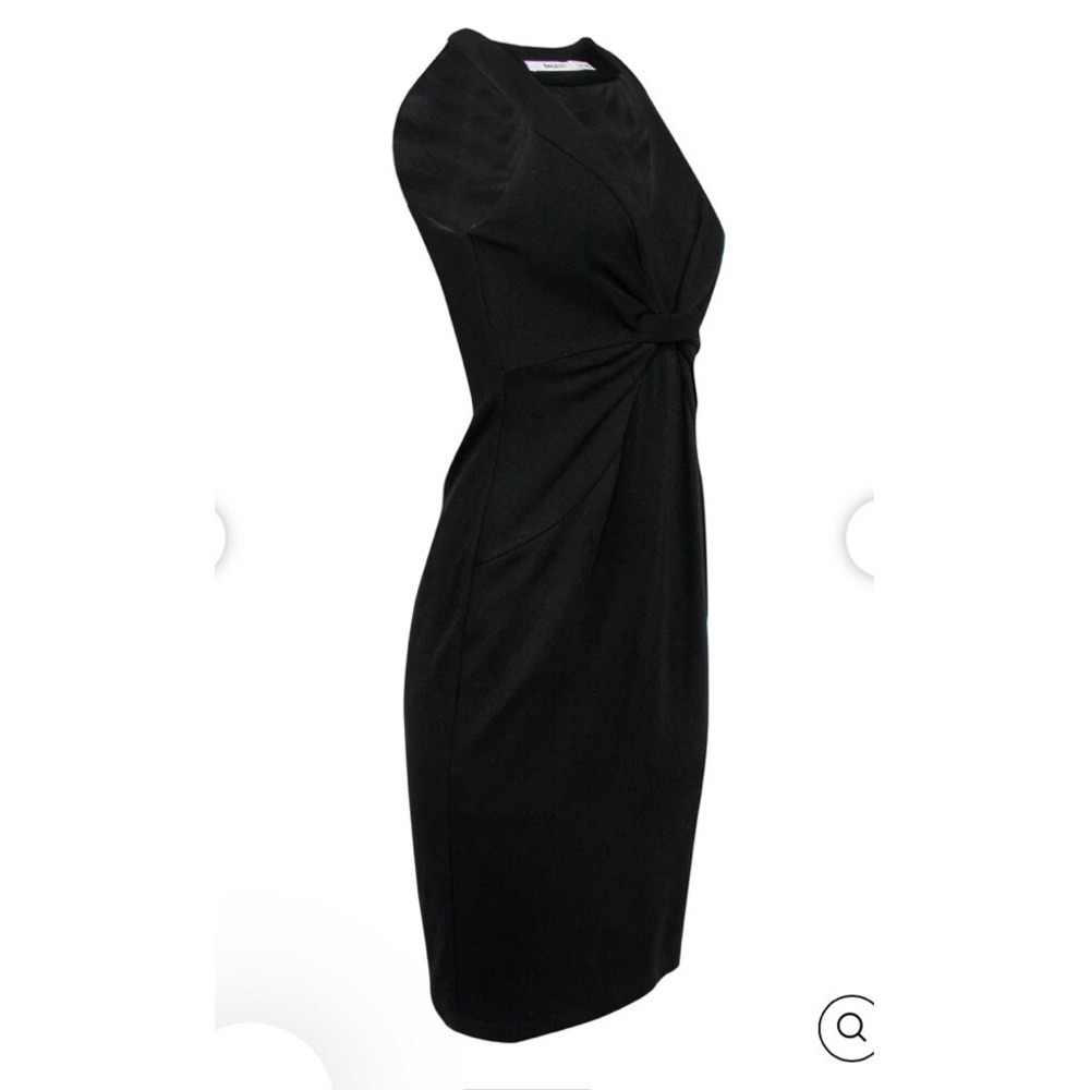 Bailey 44 Black Twisted Knot V-Neck Sheath Cocktail Dress Womens Small - Picture 2 of 5